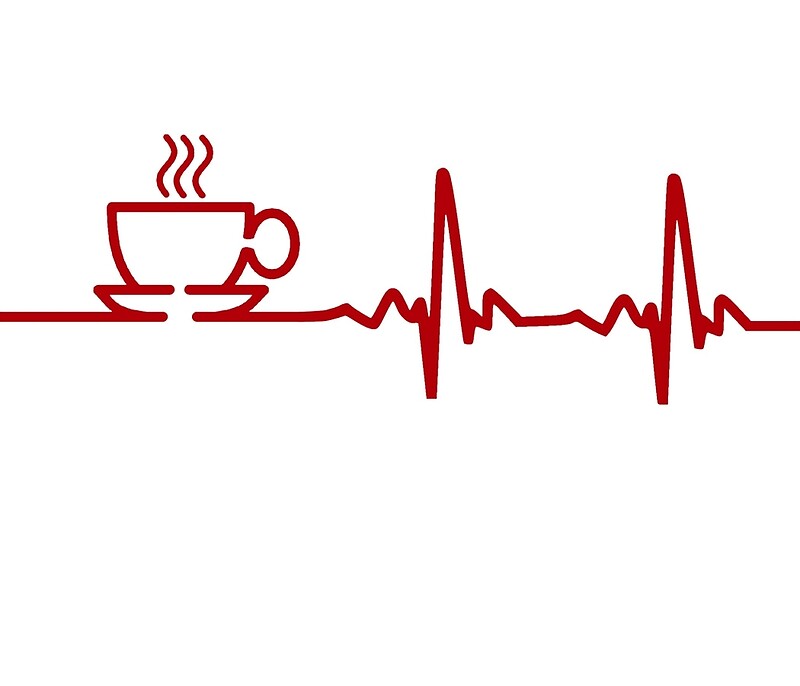 Download "Morning Coffee Heartbeat EKG" Art Prints by TheShirtYurt ...