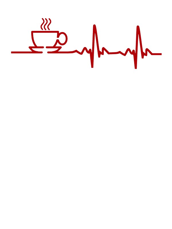 "Morning Coffee Heartbeat EKG" Stickers by TheShirtYurt ...