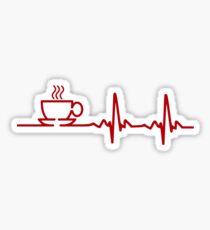 Morning Coffee Heartbeat EKG Sticker