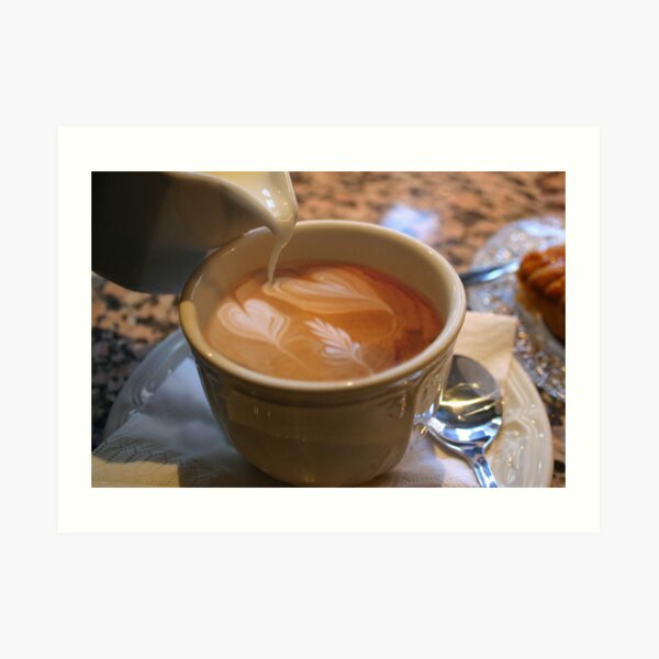 hearts in my coffee Art Print