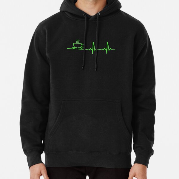 Morning Coffee Heartbeat EKG Pullover Hoodie