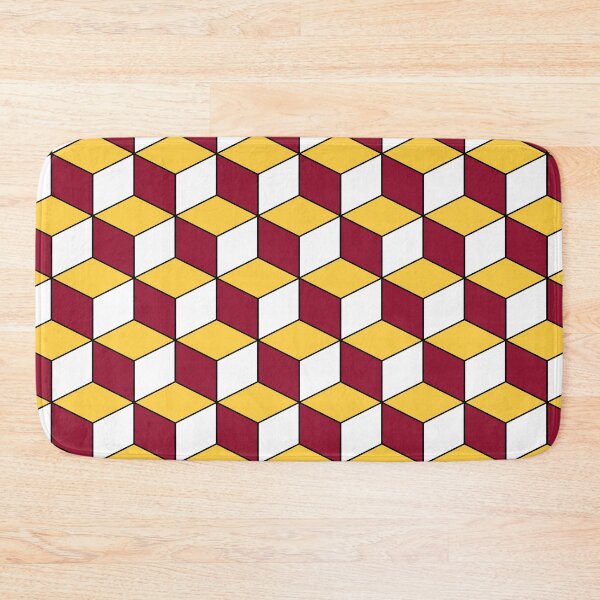 Item preview, Burgundy and Gold Isometric Cubes Optical Illusion Pattern designed and sold by SeaChangeDesign.