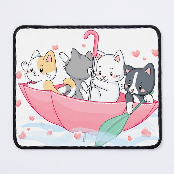 Item preview,  Cute pastel Kittens sailing  inside an umbrella-Funny designed and sold by PRT-SHIRTS.