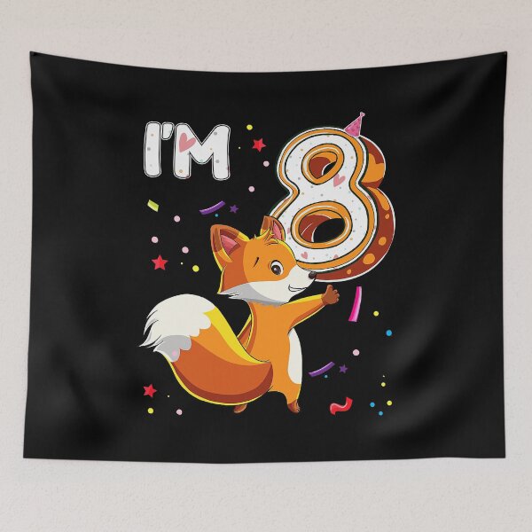 Item preview, 8 Year Old Fox 8th Birthday Party Animal Fox Lover designed and sold by PerkinsAarav.