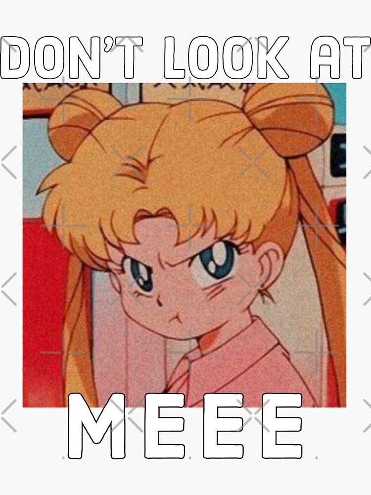 Don't Look At Me Retro Anime  Sticker for Sale by Kanjiworldwide