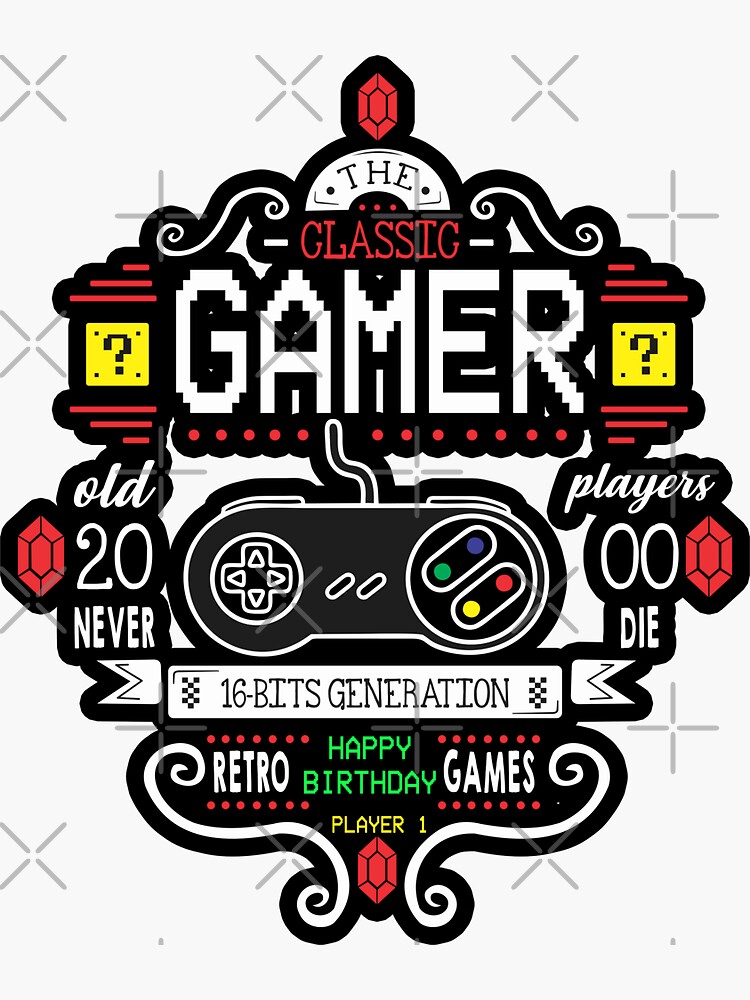 The Classic Gamer Old 20 Never Player Gamer 2022 16 Bit Generation Happy Birthday Gamer 1629