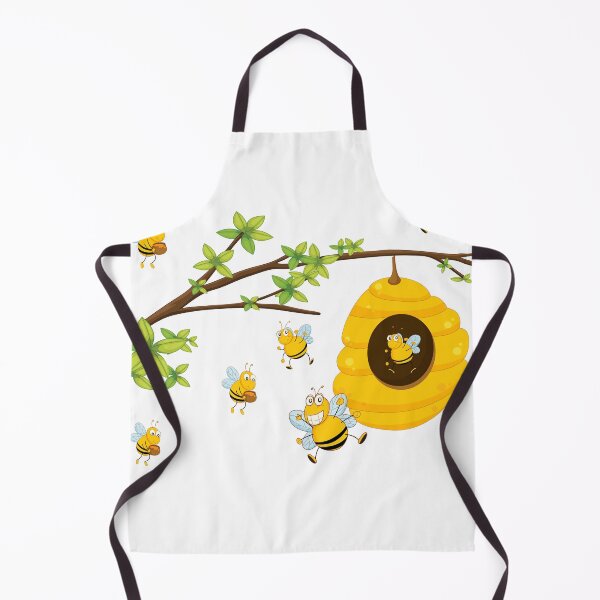 Item preview, A beehive on a tree branch with adorable bees at work happily designed and sold by Fanatic Nerd.