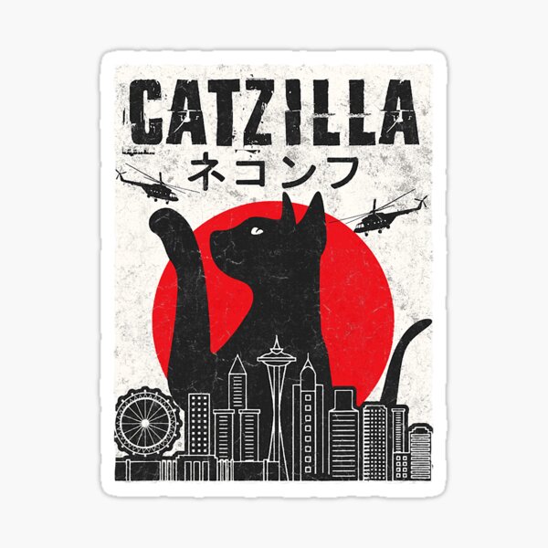 Item preview, Kawaii cat Japanese Tokyo anime catzilla  designed and sold by rileyamiy.