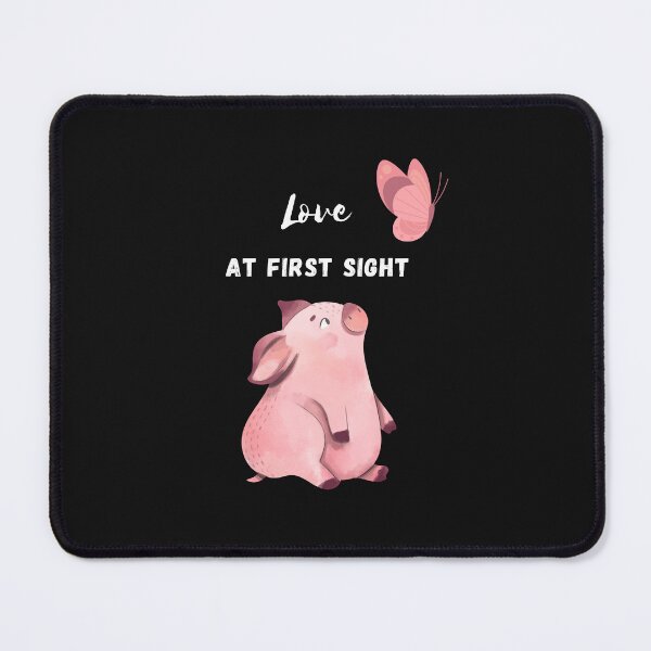 Item preview, Love At First Sight - Funny Pig Loves Butterfly Design designed and sold by lordyswiss.