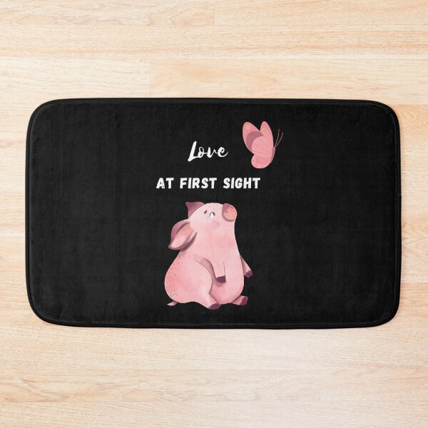 Item preview, Love At First Sight - Funny Pig Loves Butterfly Design designed and sold by lordyswiss.