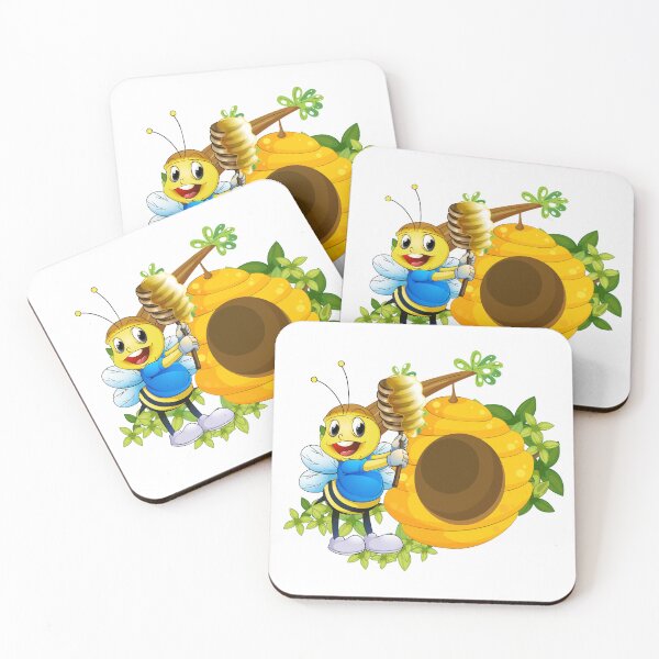 Item preview, A beehive on a tree branch with adorable bee holding honey designed and sold by Fanatic Nerd.