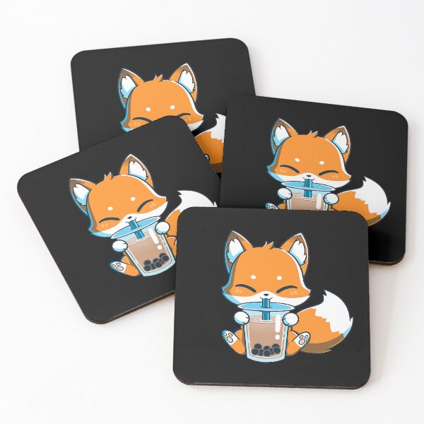 Item preview, Boba Fox Drinking Cute Kawaii Japanese Foxy Anime designed and sold by PerkinsAarav.