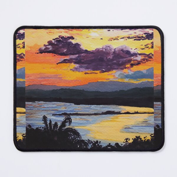 Item preview, Colorful Sunset Silhouette Gouache Painting designed and sold by arientss.