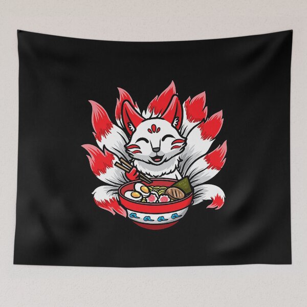Item preview, Cute Kitsune Ramen Bowl Japanese Noodle Kawaii Anime Fox designed and sold by PerkinsAarav.