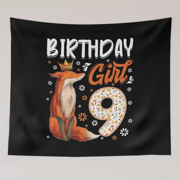 Item preview, Fox Animal Lovers 9th Birthday Girl Fox B-day 9 Year Old designed and sold by PerkinsAarav.