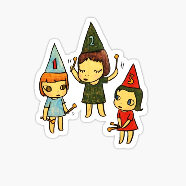 Item preview, Funny Gift For Yoshitomo Yoshitomo Nara Three Little Girl Sticker designed and sold by Cassandra2016.