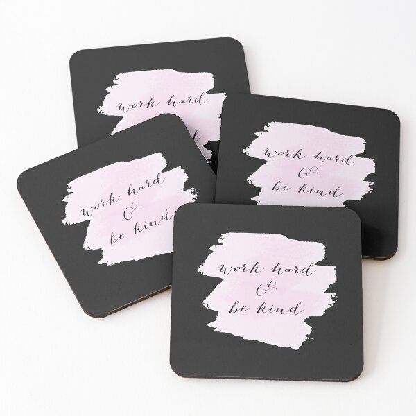 Item preview, Work Hard and Be Kind  Black Hand Lettering on Pink designed and sold by LongTungEQ.