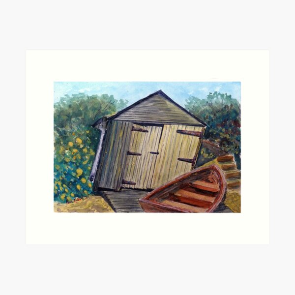Item preview, Boat House Tasmania - Watercolour designed and sold by Paul Gilbert.