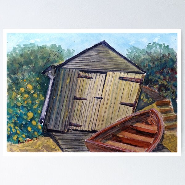 Item preview, Boat House Tasmania - Watercolour designed and sold by Paul Gilbert.