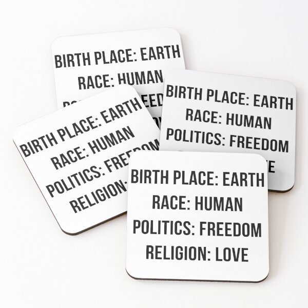 Item preview, Birth place Earth Race Human Politics Freedom Religion Love designed and sold by GaliYoga.