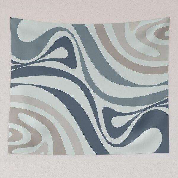 Item preview, New Groove Retro Swirl Abstract Pattern in Neutral Ice Blue Grey designed and sold by kierkegaard.