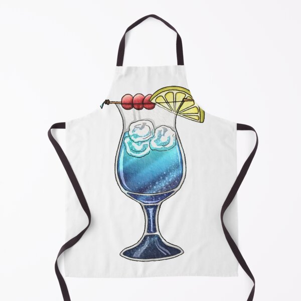 Item preview, Blue drinks - Cocktail with cherry on top and slice of lime designed and sold by Fanatic Nerd.
