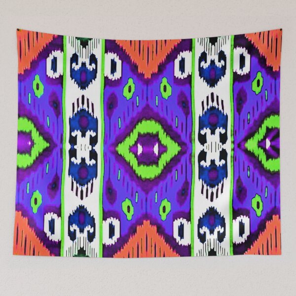 Item preview, Uzbek Ikat colorful designs ikat patterns, Uzbek Ikat designs designed and sold by LeFabriqueOuz.