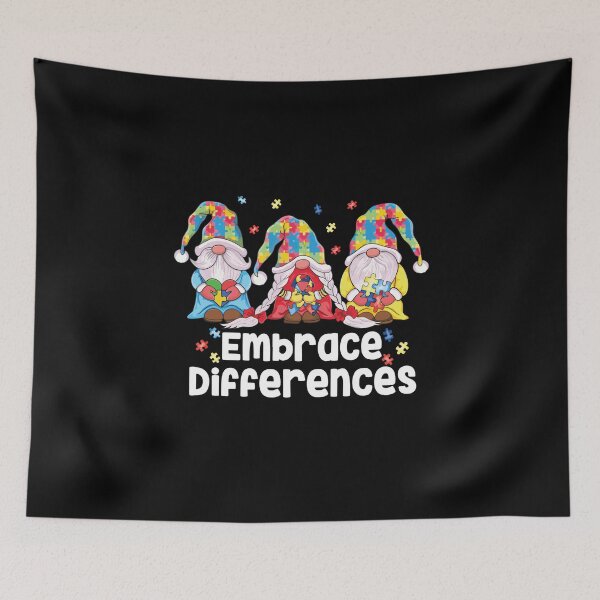 Item preview, Embrace Differences Cute Gnomes Holding Puzzle & ribbon Support Autism Awareness  designed and sold by MelaineBalderas.