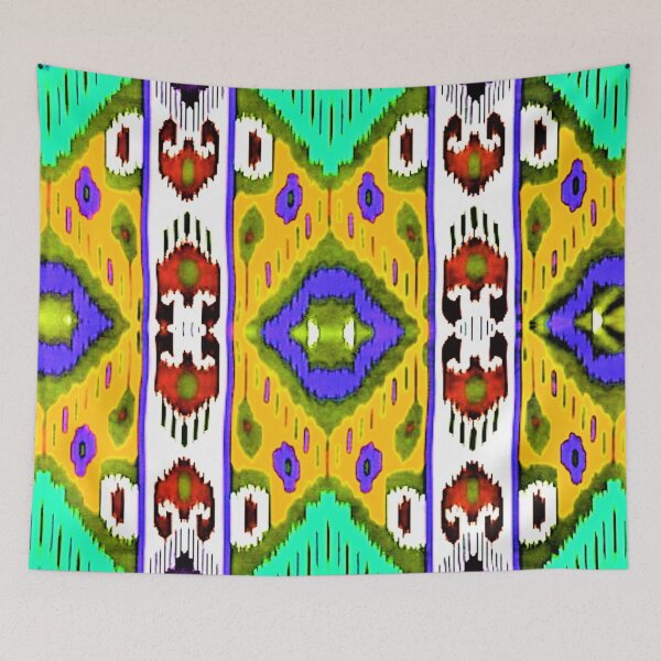 Item preview, Uzbek Ikat colorful designs ikat patterns, Uzbek Ikat designs designed and sold by LeFabriqueOuz.
