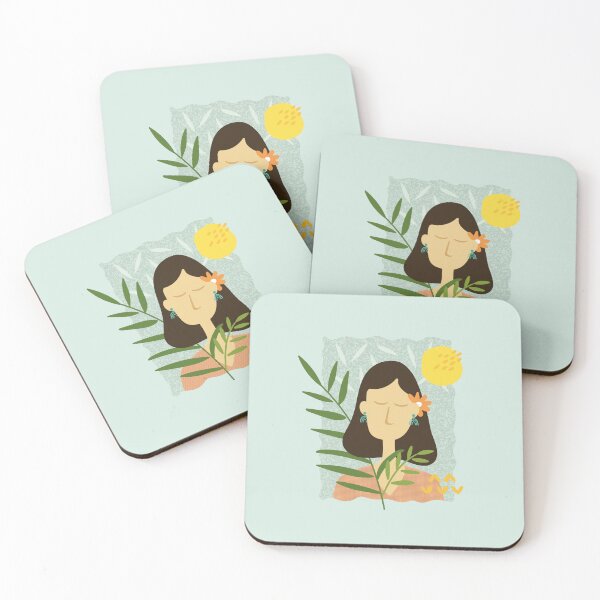 Item preview, Boho Girl (Green Background) designed and sold by RanRanDesigns.