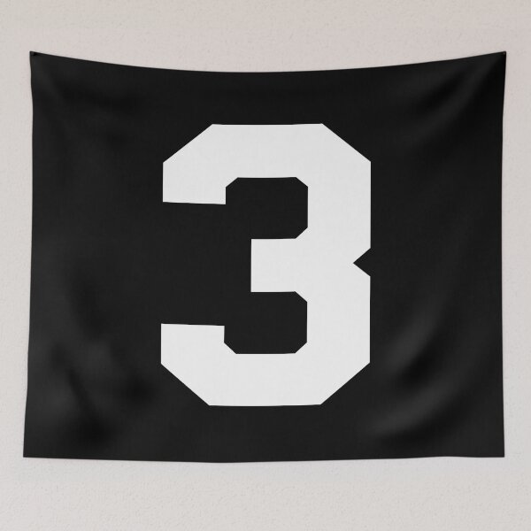 Item preview, Number 3, White three, Sports number 3 designed and sold by TheCultStuff.