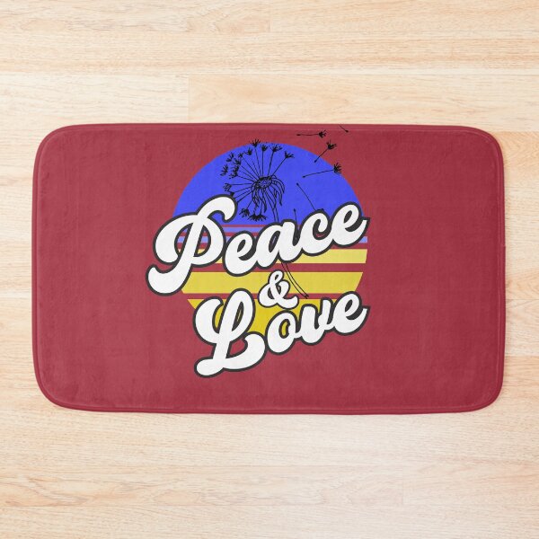 Item preview, Peace and Love, Blue Yellow Retro Peace Dandelion Gift for Wife designed and sold by DiensDesign.