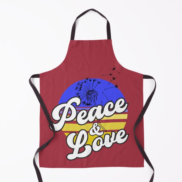 Item preview, Peace and Love, Blue Yellow Retro Peace Dandelion Gift for Wife designed and sold by DiensDesign.