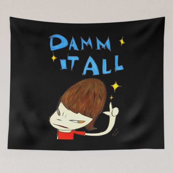Item preview, Music Vintage Yoshitomo Nara Damm It All Tshirt It All Sticker designed and sold by Cassandra2016.