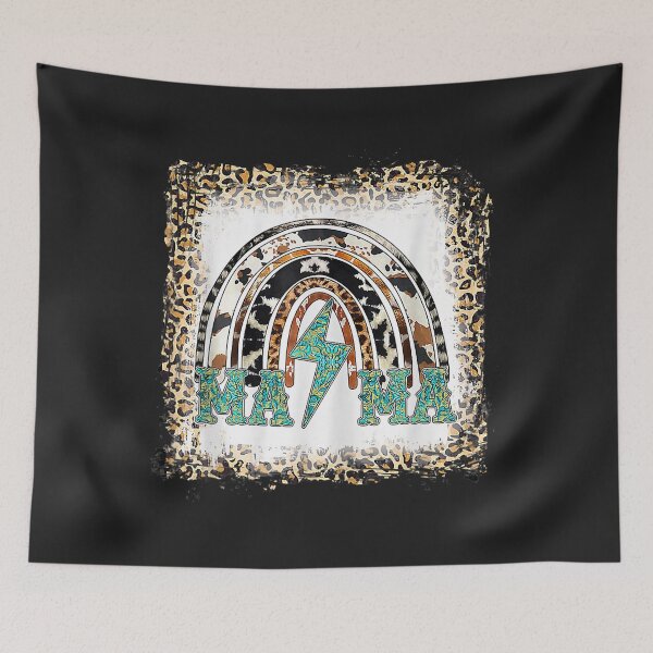 Item preview, Bleached Western Cowhide Leopard Turquoise Rainbow Cowgirl designed and sold by PootinTuon.