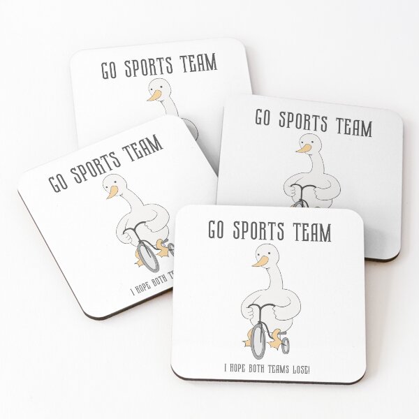 Item preview, GO SPORTS TEAM I HOPE BOTH TEAMS LOSE FUNNY DUCK WITH BICYCLE designed and sold by karibenart.