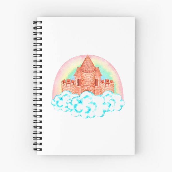 Item preview, Castle in the clouds and a rainbow. Watercolor illustration. designed and sold by Trilisti.