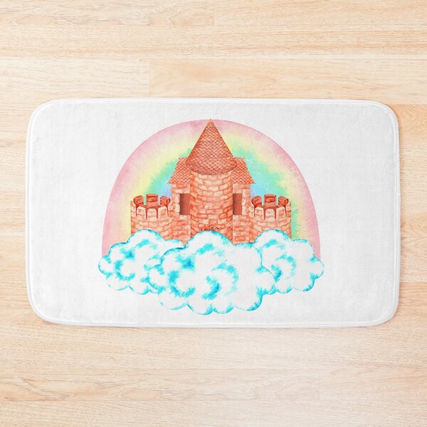 Item preview, Castle in the clouds and a rainbow. Watercolor illustration. designed and sold by Trilisti.