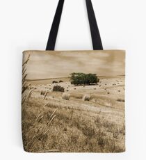 Tree on Hayfield Tote Bag