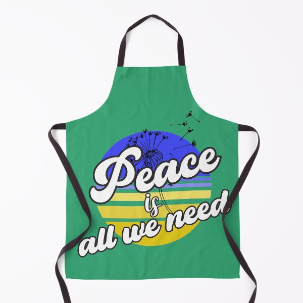 Item preview, Peace is all We Need, Blue Yellow Retro Peace Dandelion Gift for Grandma designed and sold by DiensDesign.