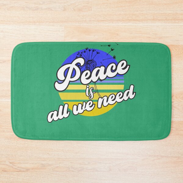 Item preview, Peace is all We Need, Blue Yellow Retro Peace Dandelion Gift for Grandma designed and sold by DiensDesign.