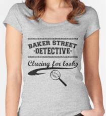 Baker Street Detective (Black) Women's Fitted Scoop T-Shirt
