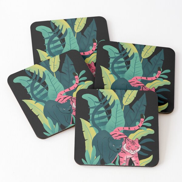 Item preview, wild and free - cool and cute jungle illustration  tiger and panther designed and sold by Patrick Gervacio.