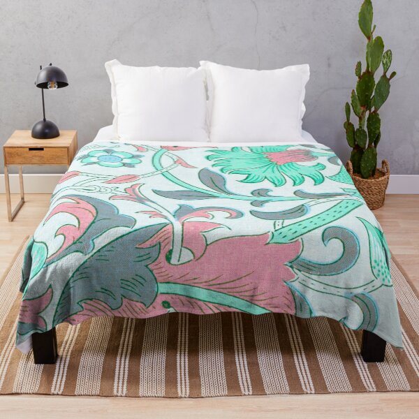 Item preview, Turquoise Pink Grey Floral Lodden Pattern designed and sold by fowons.