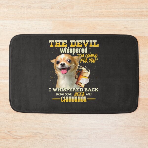 Item preview, The Devil Whisper I&x27;m Coming For You Chihuahua And Beer Sticker designed and sold by MaximilianHebel.