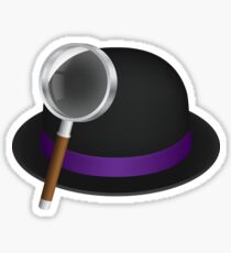Alfred's hat & magnifying glass Sticker