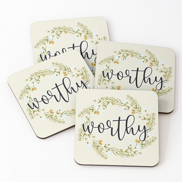 Item preview, You Are Worthy Wreath Black Calligraphy designed and sold by amazingjoy.