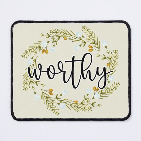 Item preview, You Are Worthy Wreath Black Calligraphy designed and sold by amazingjoy.