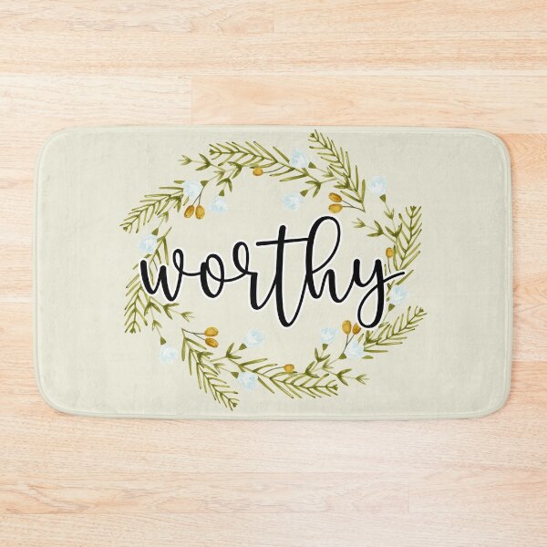 Item preview, You Are Worthy Wreath Black Calligraphy designed and sold by amazingjoy.