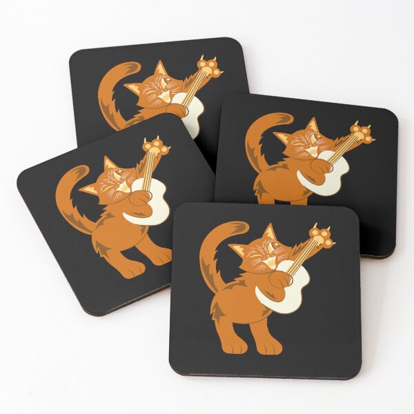 Item preview, CUTE BROWN CAT PLAYING GUITAR - Funny Cat Pictures  designed and sold by FunnyCatsFam.